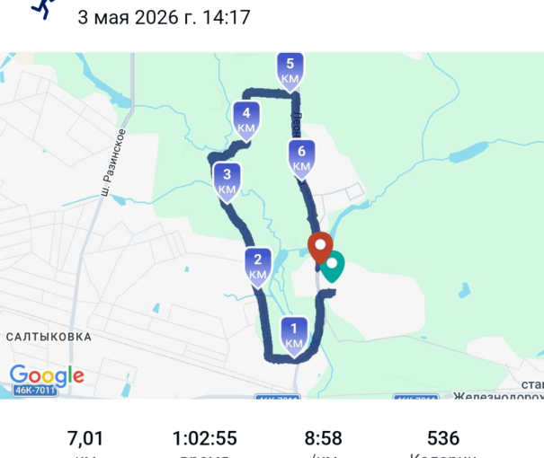 Пробежка 3 мая 2026