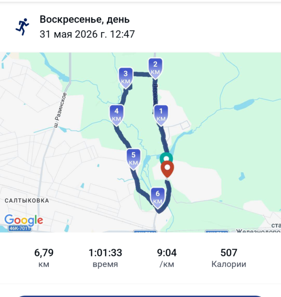 Пробежка 31 мая 2026