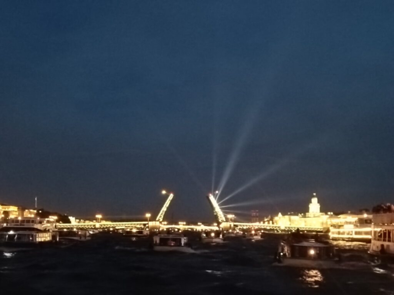 Развели мосты 23 июня 2026 01:10-01:20