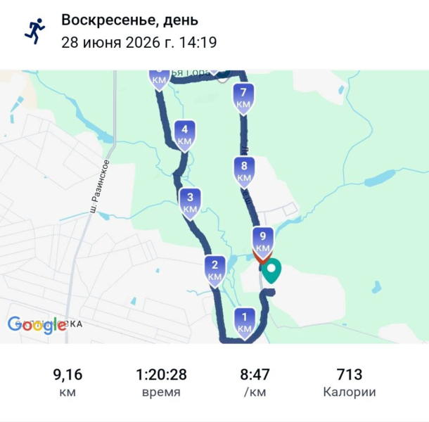 Пробежка 28 июня 2026