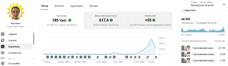 Подтягули дали пик почти в 60.000 просмотров в день